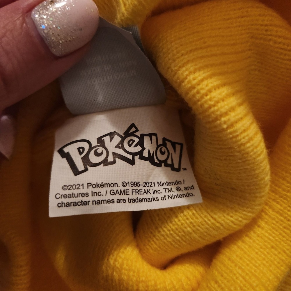 Nintendo Pokemon Pikachu Yellow Knit Beanie Hat Youth OSFM - Picture 3 of 8